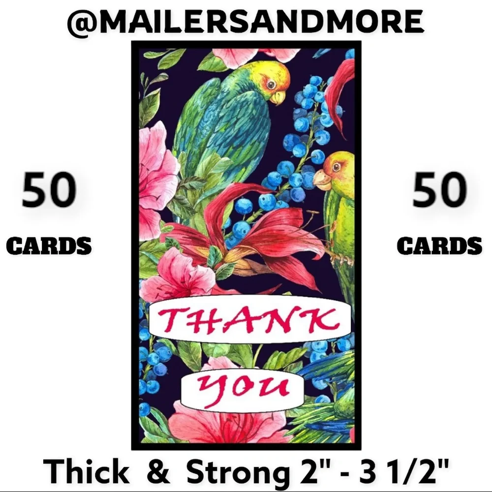 50 Parrots Jungle Thank You Cards. PRICE IS FIRM